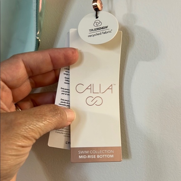 CALIA by Carrie Underwood Green and Pink Geometric Bikini - Picture 3 of 8